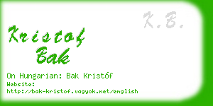 kristof bak business card